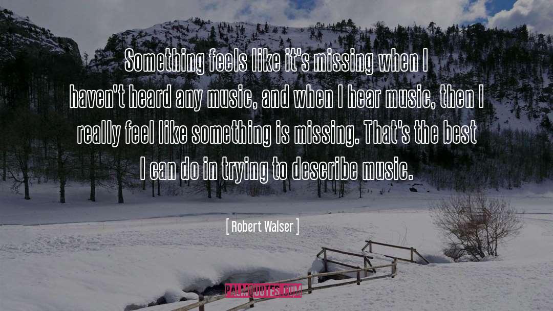 Robert Walser Quotes: Something feels like it's missing