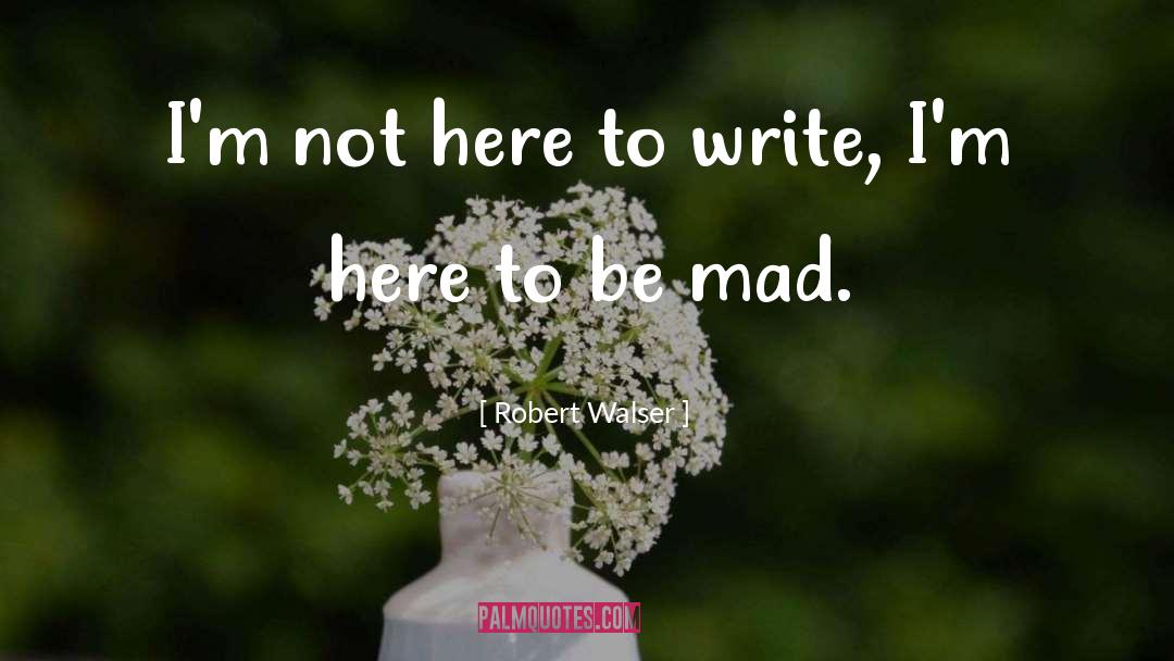 Robert Walser Quotes: I'm not here to write,