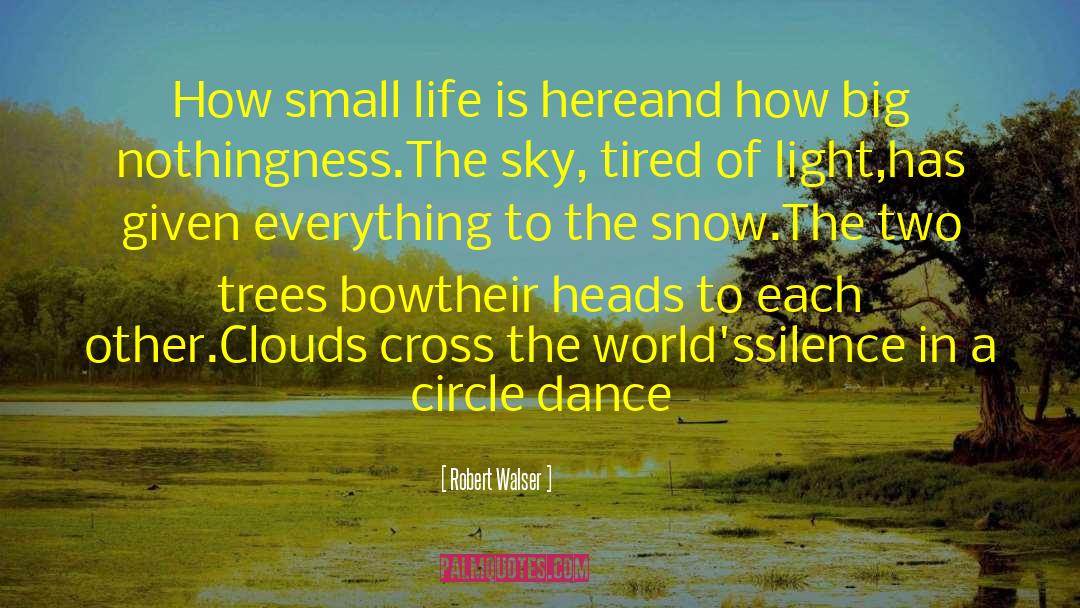 Robert Walser Quotes: How small life is here<br>and