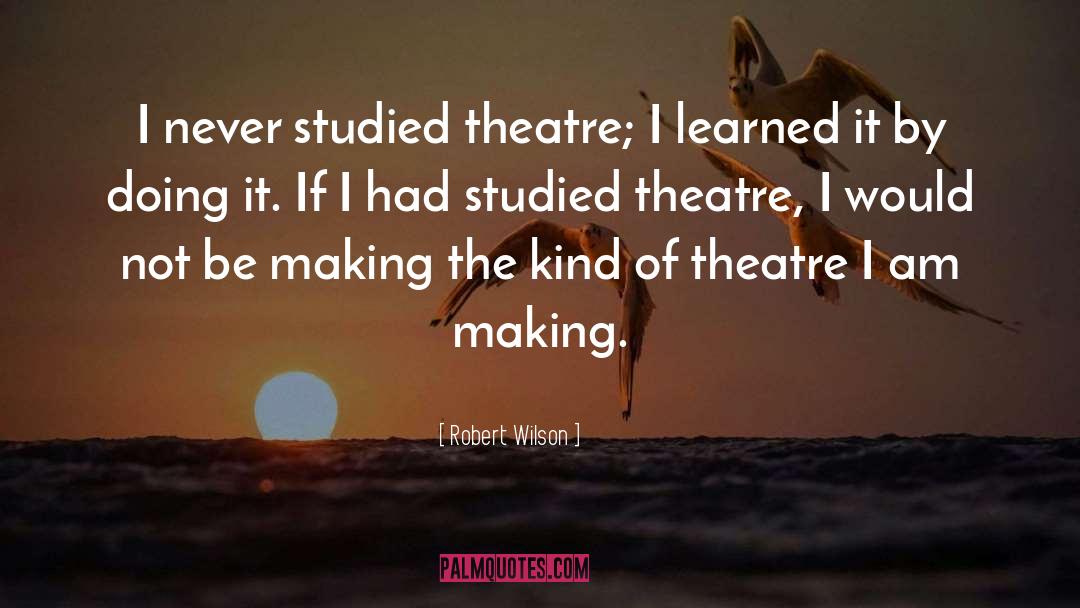 Robert Wilson Quotes: I never studied theatre; I