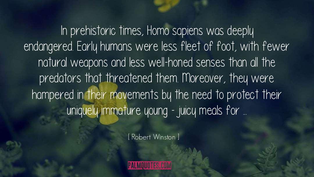 Robert Winston Quotes: In prehistoric times, Homo sapiens