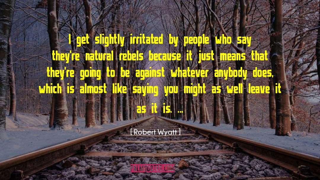 Robert Wyatt Quotes: I get slightly irritated by