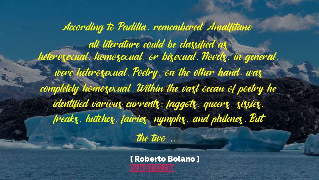 Roberto Bolano Quotes: According to Padilla, remembered Amalfitano,