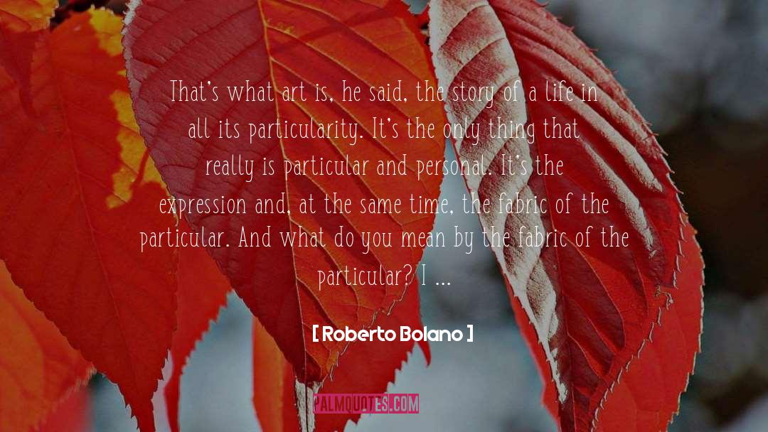 Roberto Bolano Quotes: That's what art is, he