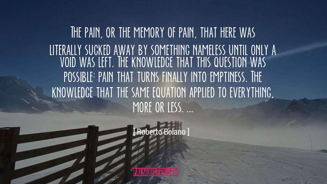 Roberto Bolano Quotes: The pain, or the memory