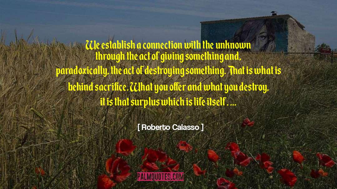 Roberto Calasso Quotes: We establish a connection with