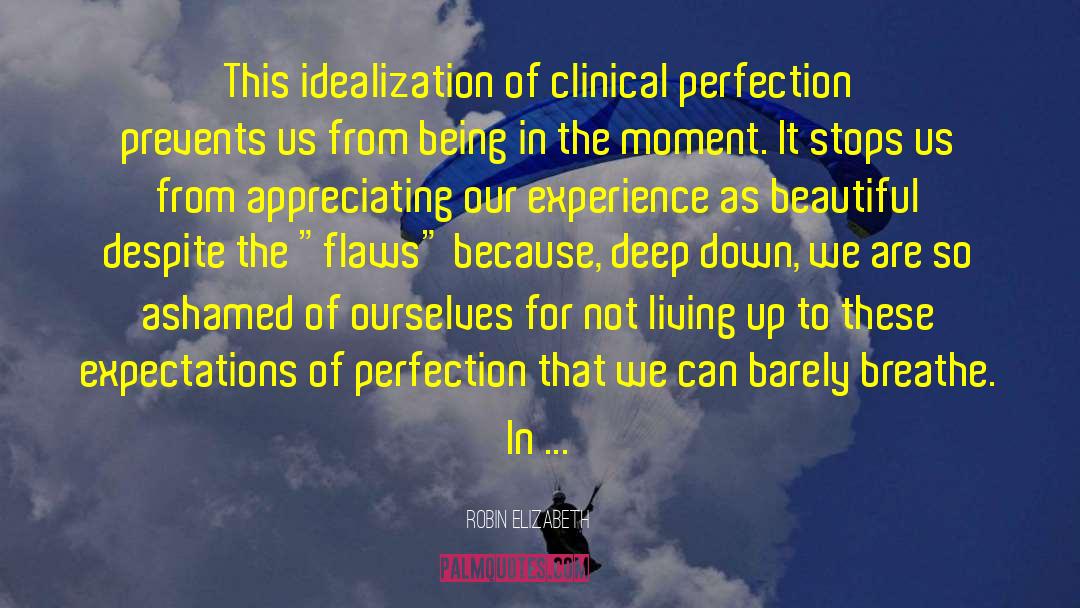 Robin Elizabeth Quotes: This idealization of clinical perfection