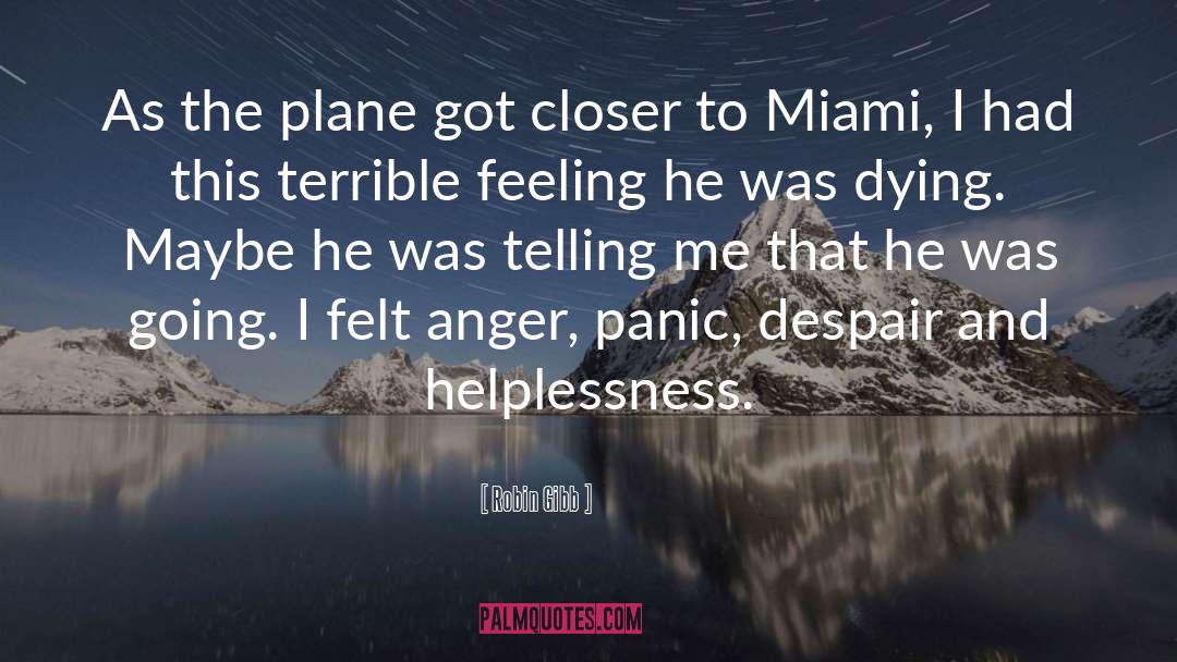 Robin Gibb Quotes: As the plane got closer