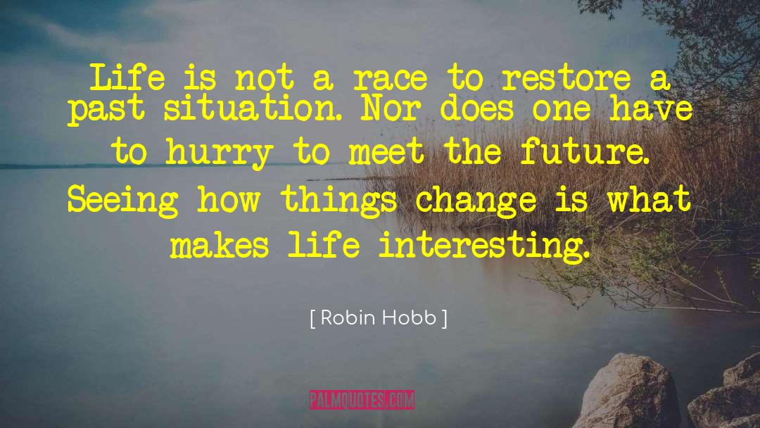 Robin Hobb Quotes: Life is not a race