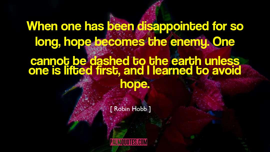Robin Hobb Quotes: When one has been disappointed