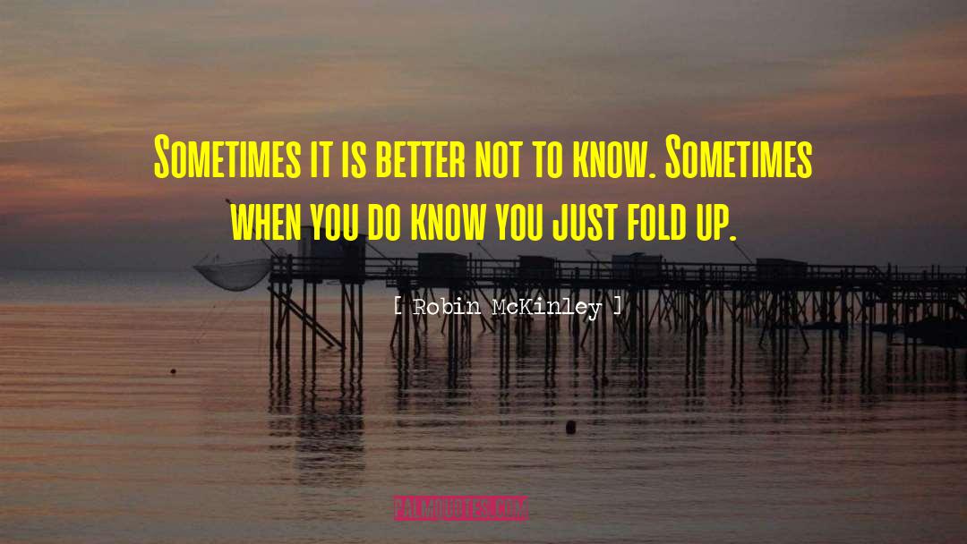 Robin McKinley Quotes: Sometimes it is better not