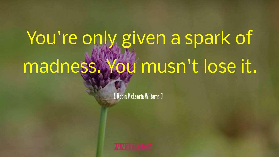 Robin McLaurin Williams Quotes: You're only given a spark