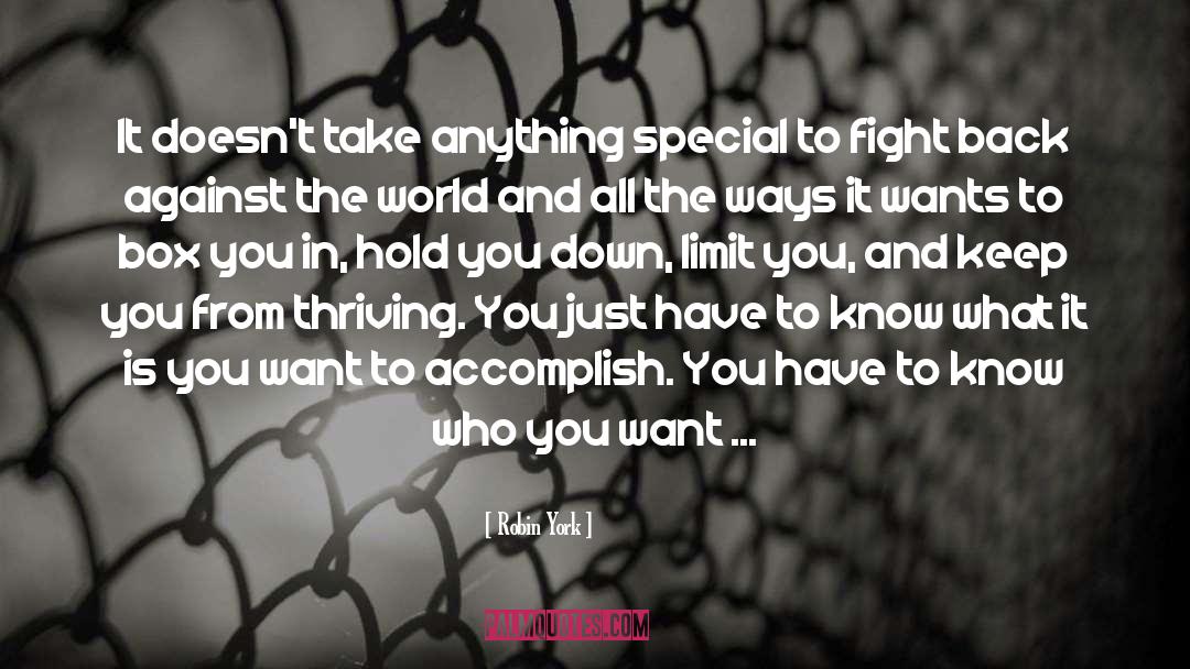 Robin York Quotes: It doesn't take anything special