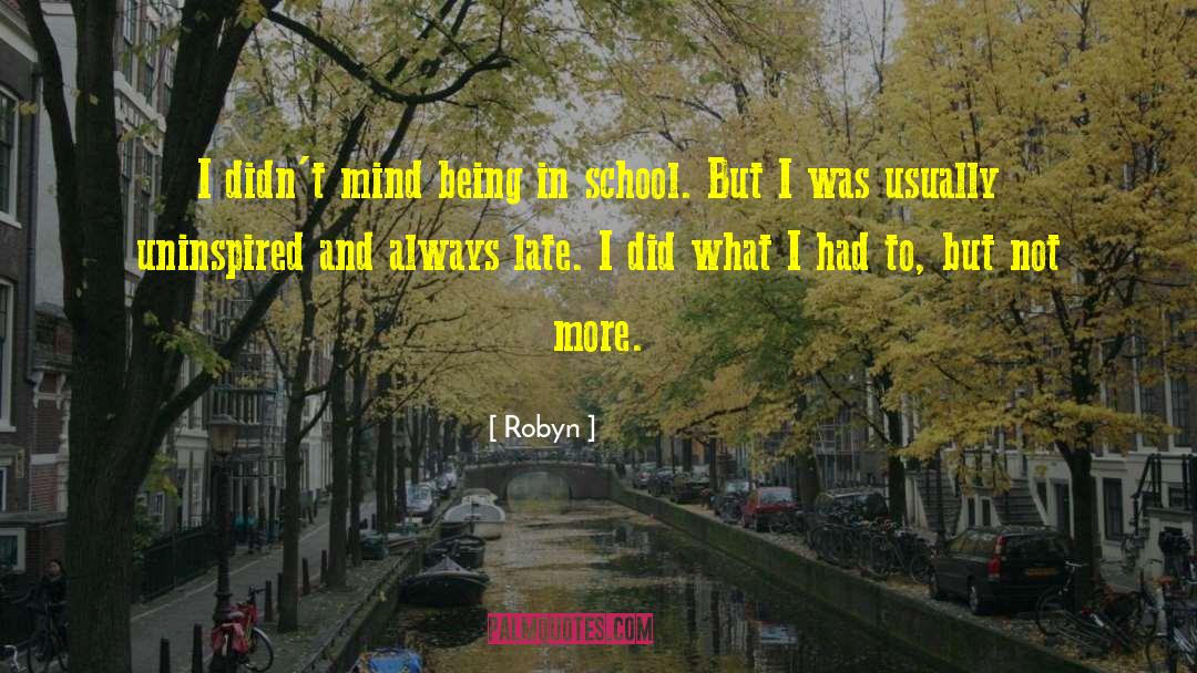 Robyn Quotes: I didn't mind being in
