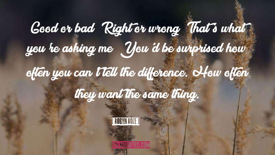 Robyn Roze Quotes: Good or bad? Right or