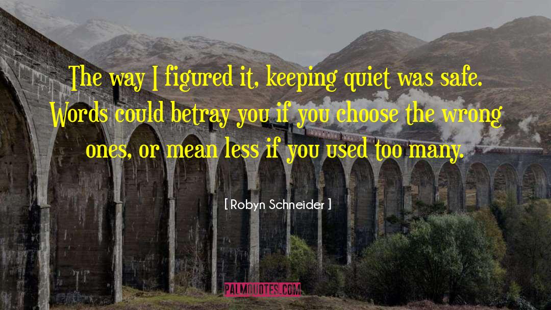 Robyn Schneider Quotes: The way I figured it,