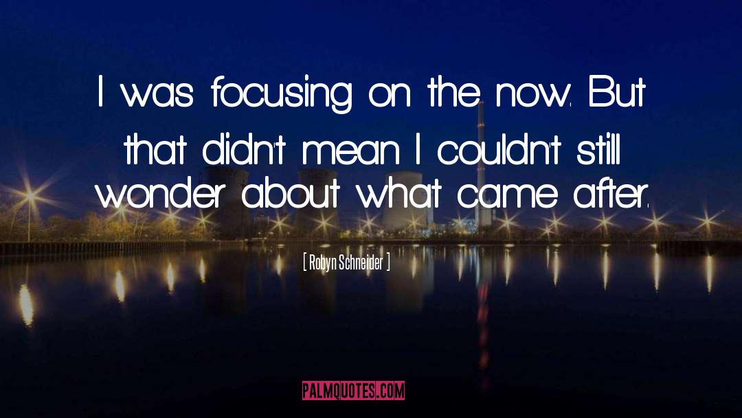 Robyn Schneider Quotes: I was focusing on the