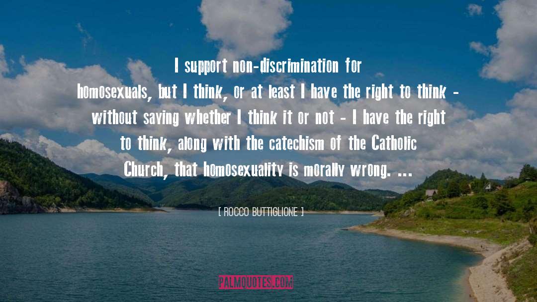 Rocco Buttiglione Quotes: I support non-discrimination for homosexuals,