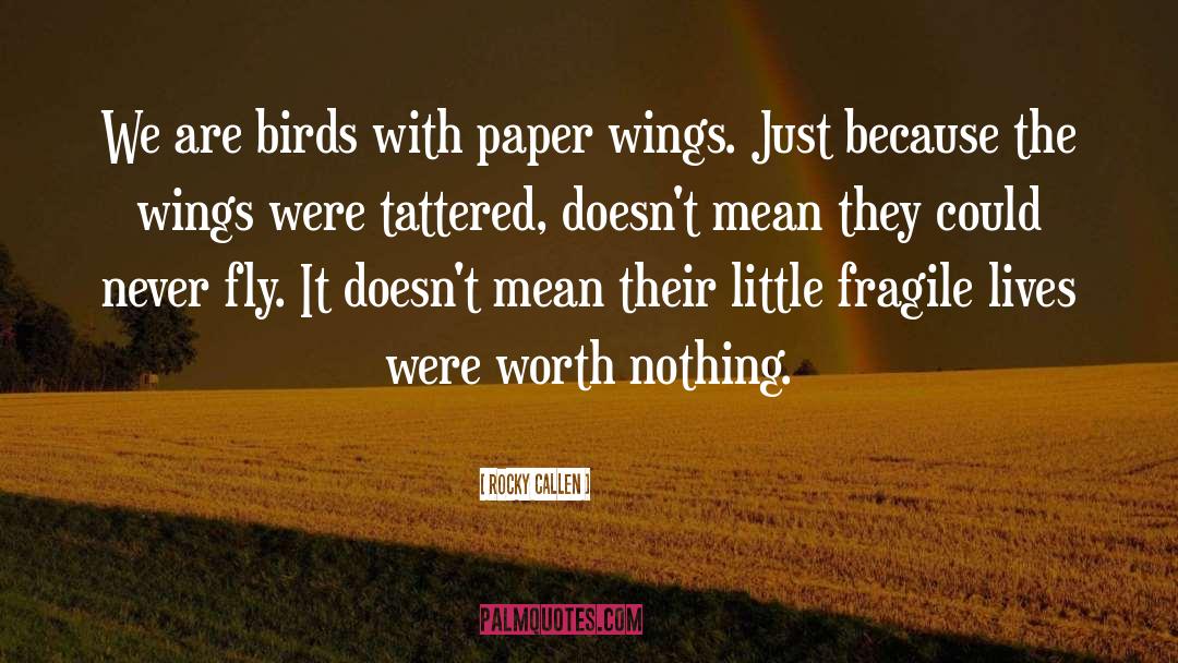 Rocky Callen Quotes: We are birds with paper