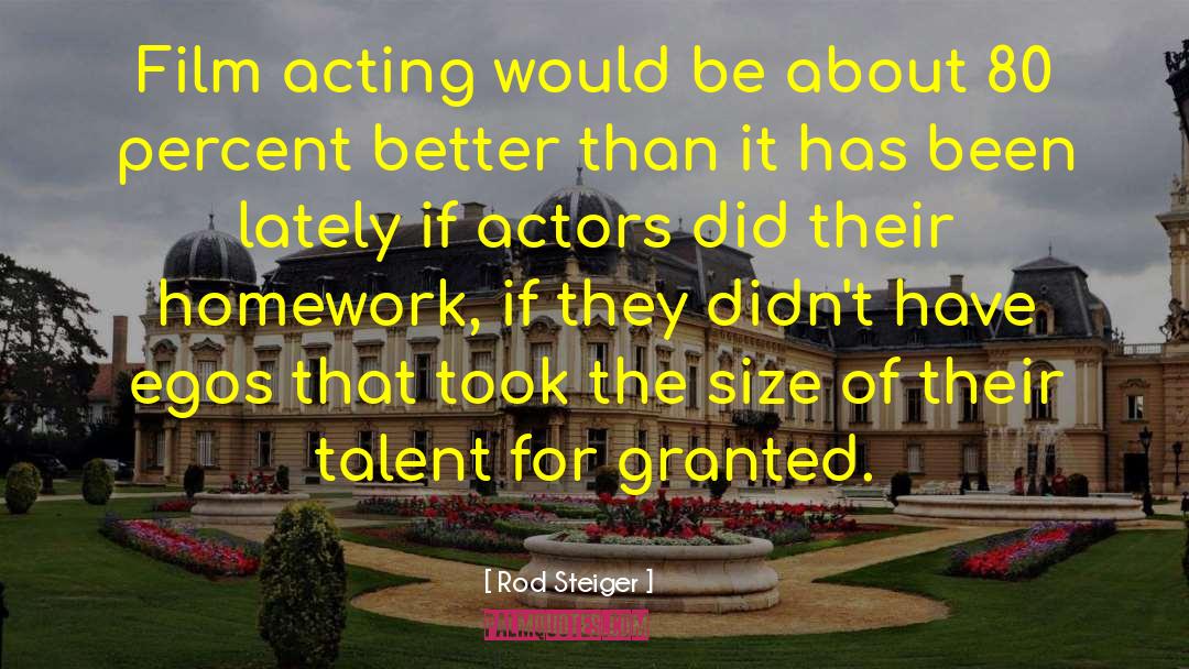 Rod Steiger Quotes: Film acting would be about