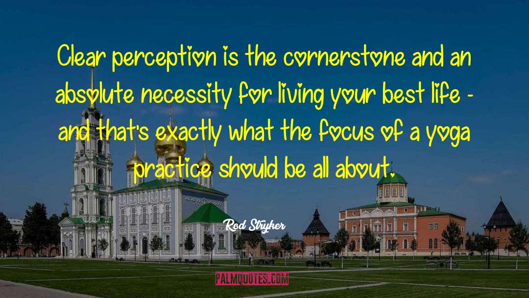 Rod Stryker Quotes: Clear perception is the cornerstone