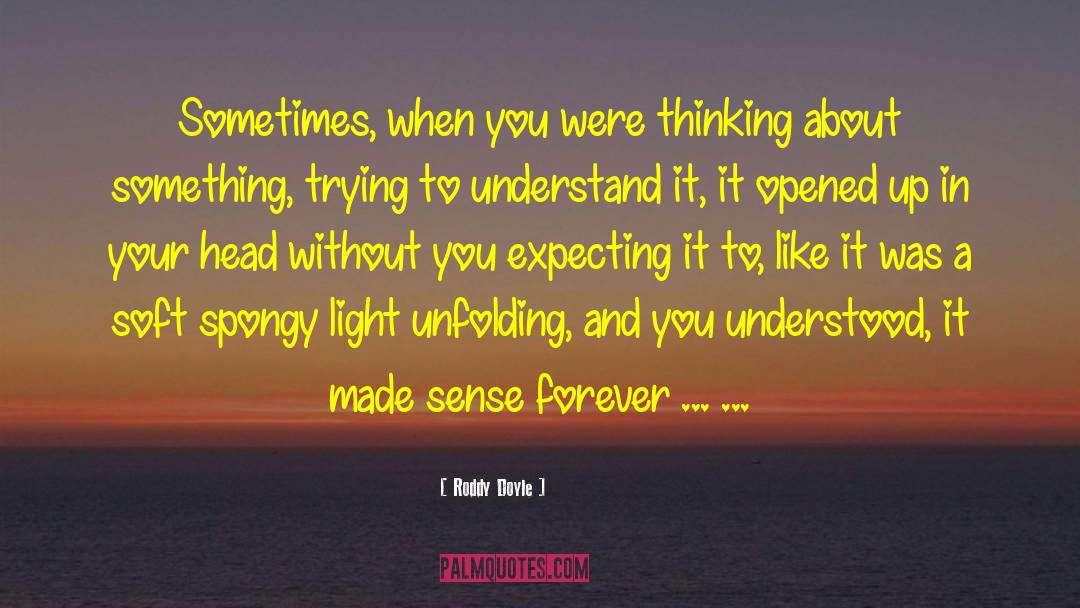 Roddy Doyle Quotes: Sometimes, when you were thinking