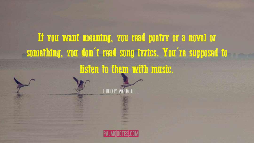 Roddy Woomble Quotes: If you want meaning, you