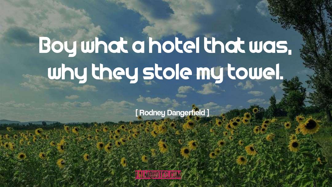 Rodney Dangerfield Quotes: Boy what a hotel that