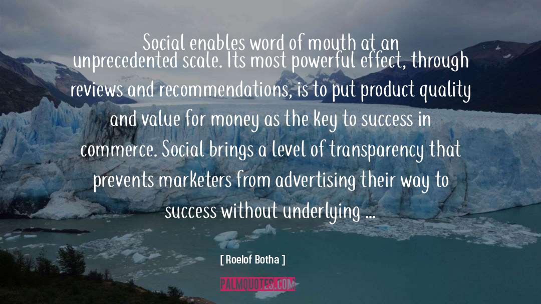 Roelof Botha Quotes: Social enables word of mouth