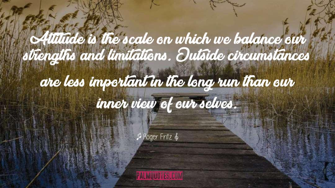 Roger Fritz Quotes: Attitude is the scale on