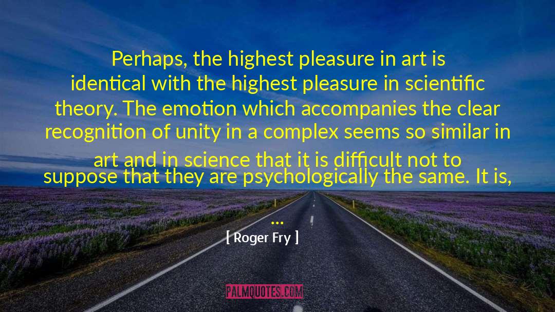 Roger Fry Quotes: Perhaps, the highest pleasure in