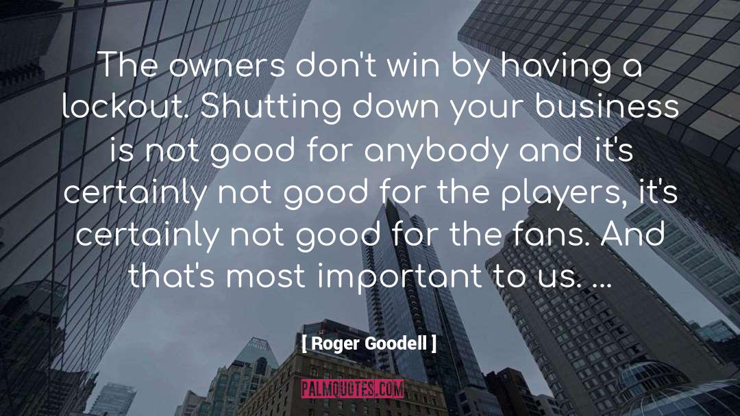 Roger Goodell Quotes: The owners don't win by