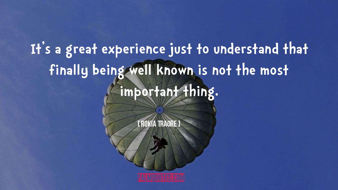 Rokia Traore Quotes: It's a great experience just