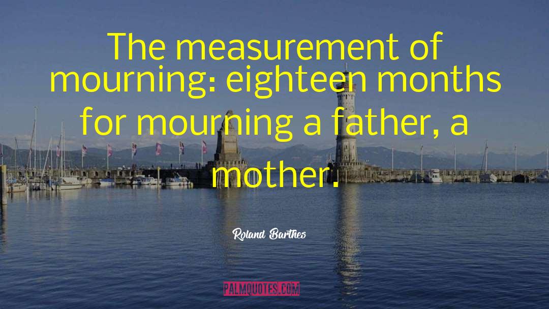 Roland Barthes Quotes: The measurement of mourning: eighteen