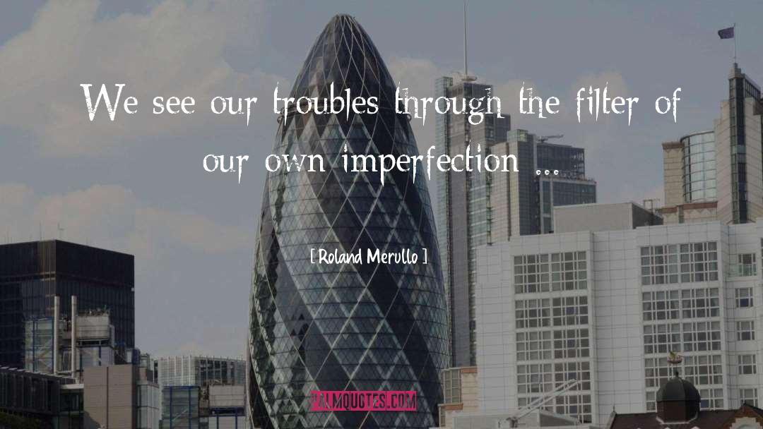 Roland Merullo Quotes: We see our troubles through