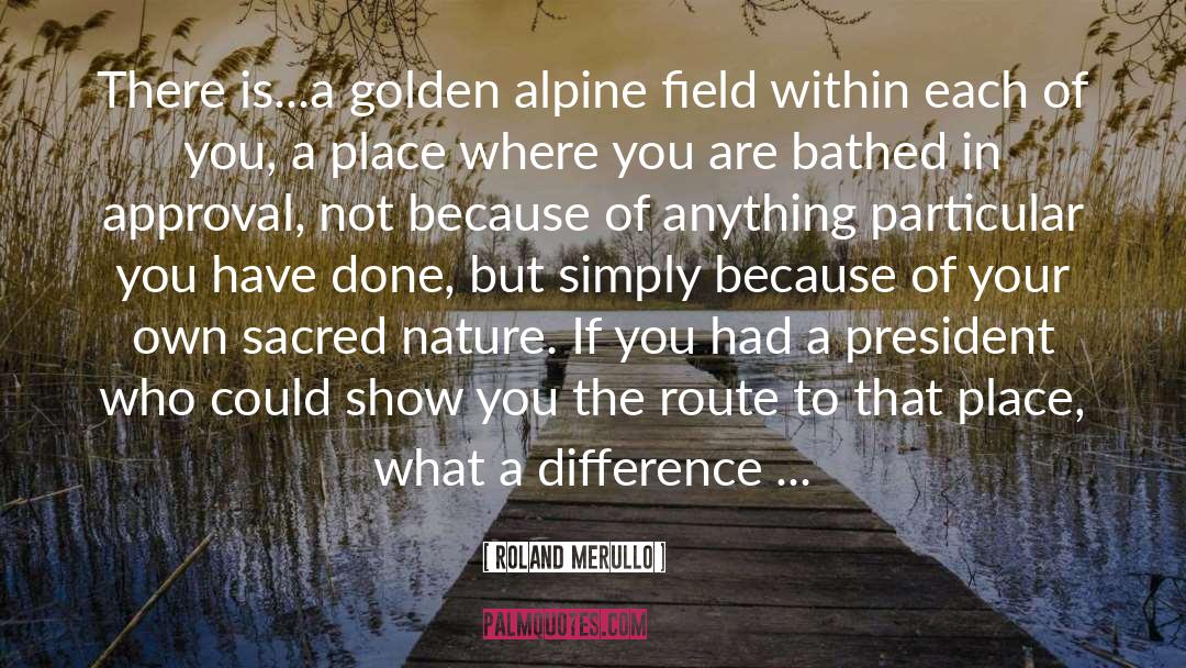 Roland Merullo Quotes: There is...a golden alpine field