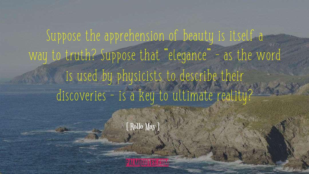 Rollo May Quotes: Suppose the apprehension of beauty