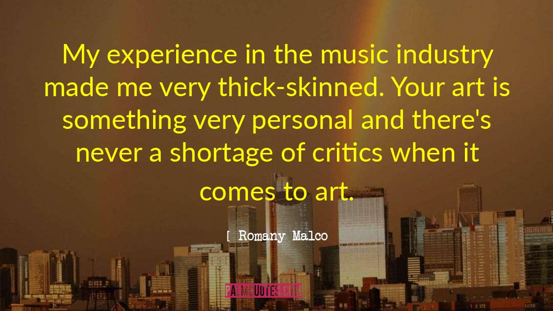 Romany Malco Quotes: My experience in the music