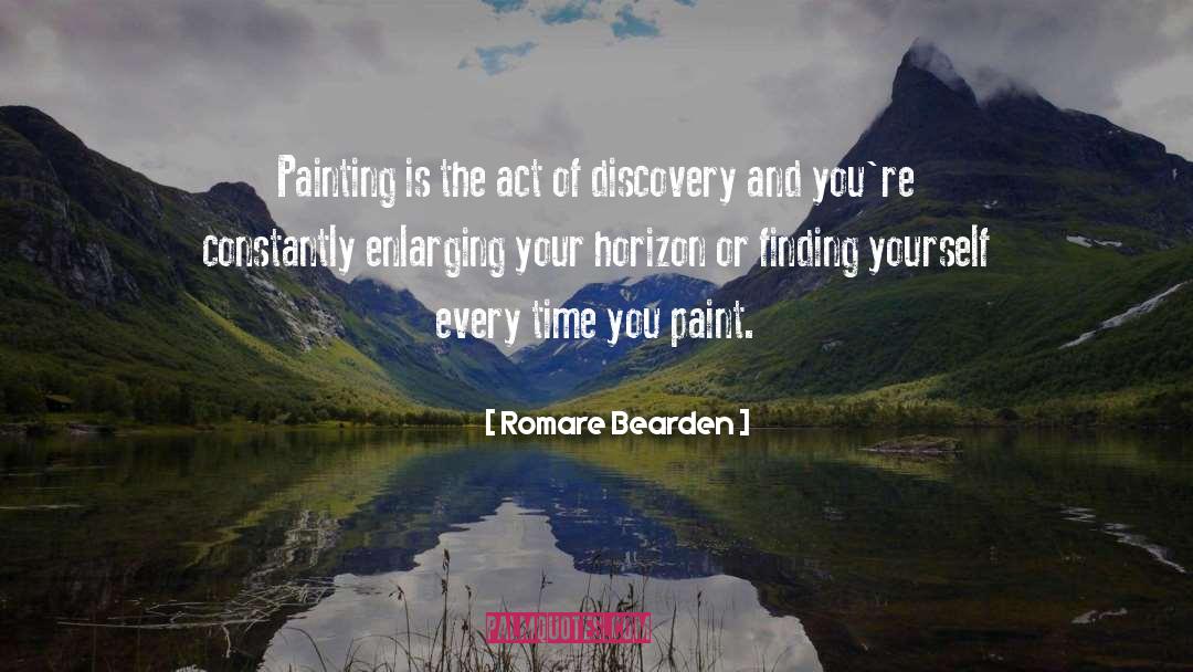 Romare Bearden Quotes: Painting is the act of