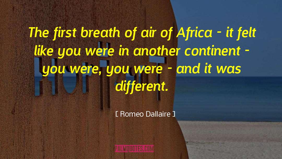 Romeo Dallaire Quotes: The first breath of air