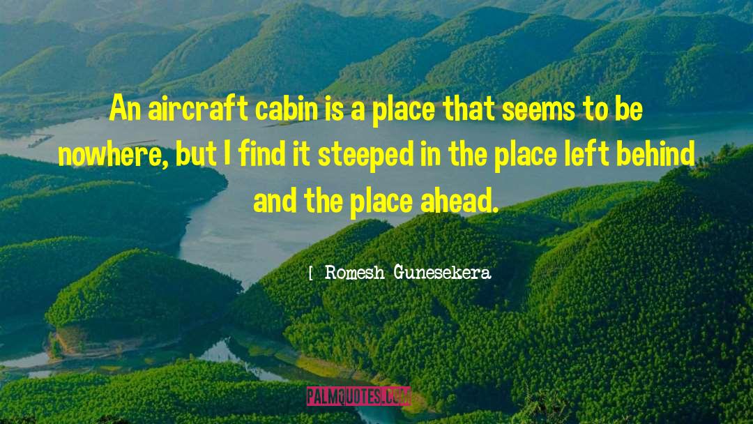 Romesh Gunesekera Quotes: An aircraft cabin is a