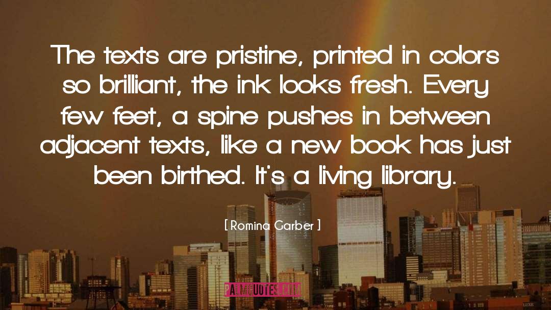 Romina Garber Quotes: The texts are pristine, printed