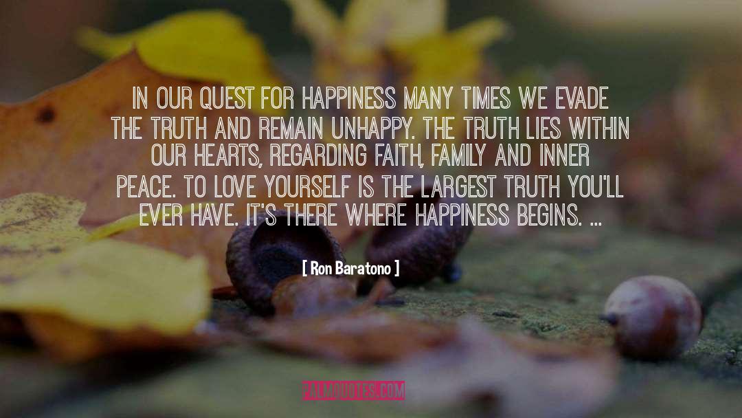 Ron Baratono Quotes: In our quest for happiness