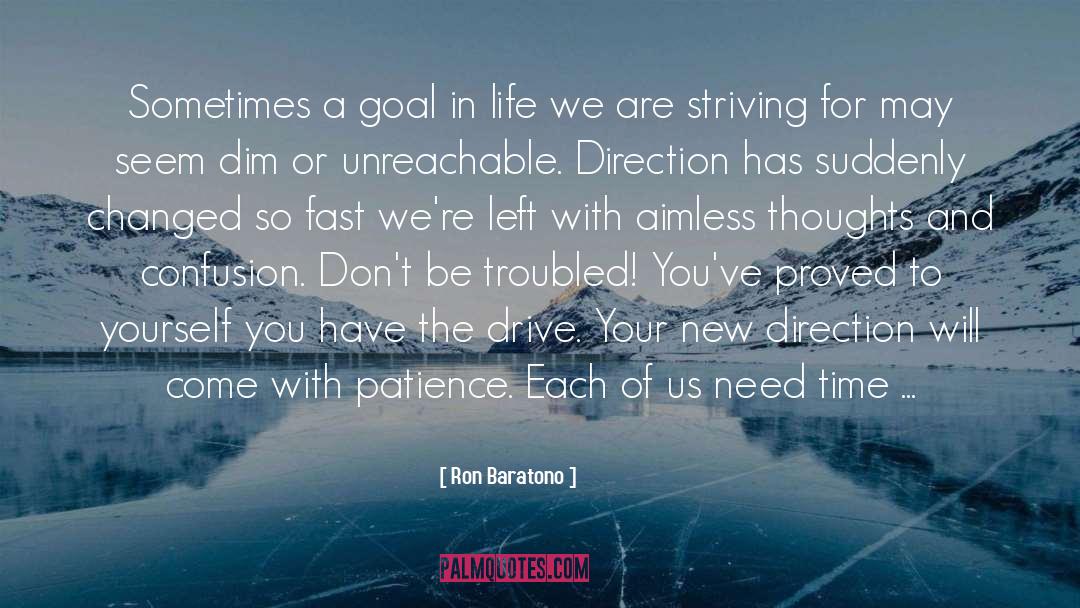 Ron Baratono Quotes: Sometimes a goal in life