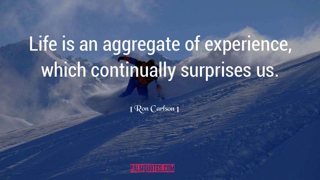 Ron Carlson Quotes: Life is an aggregate of