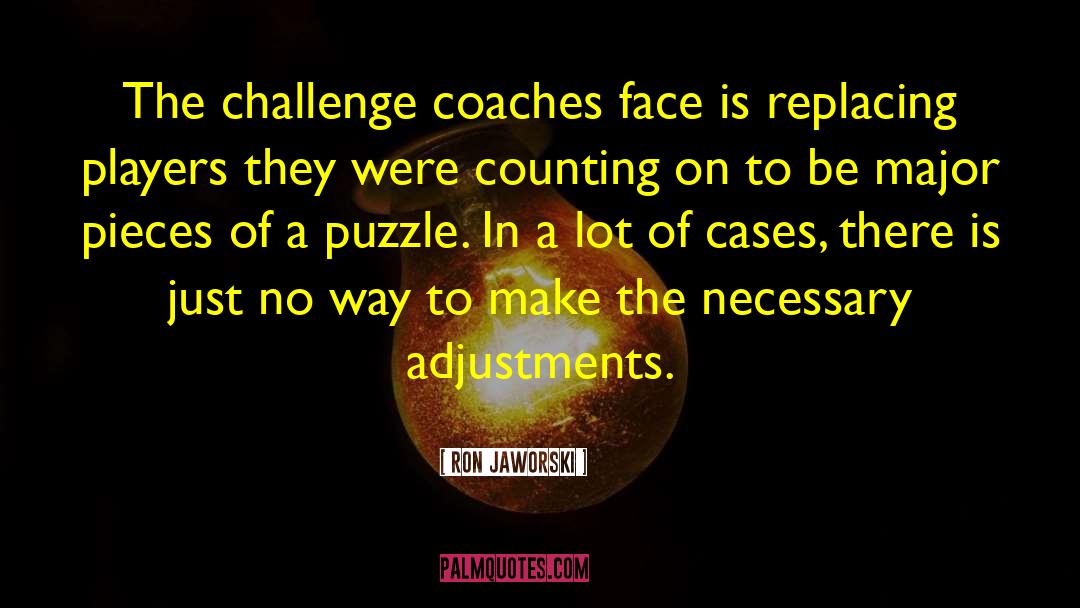 Ron Jaworski Quotes: The challenge coaches face is
