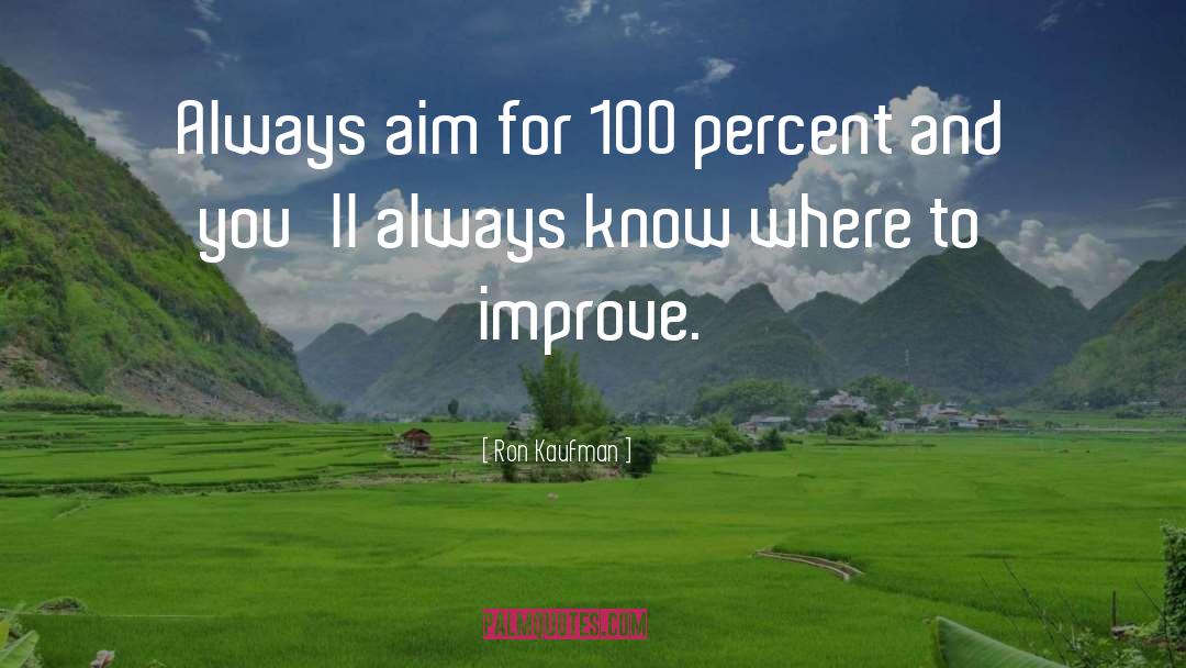 Ron Kaufman Quotes: Always aim for 100 percent