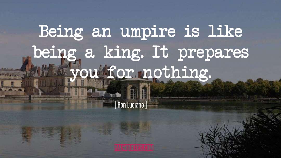 Ron Luciano Quotes: Being an umpire is like