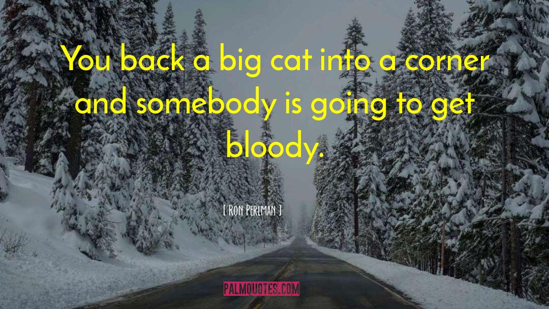 Ron Perlman Quotes: You back a big cat