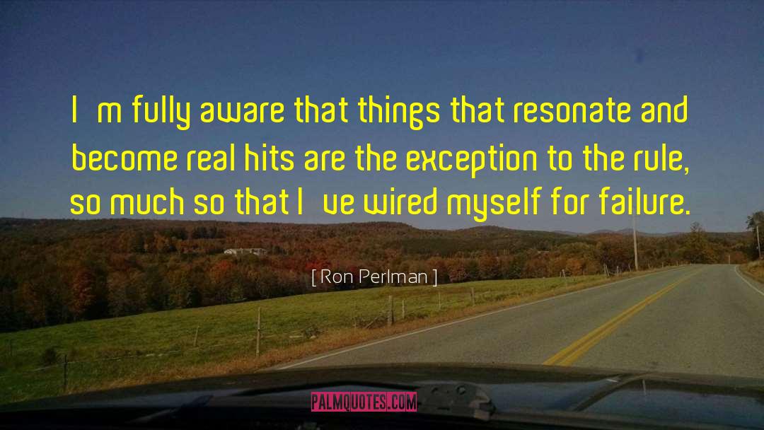 Ron Perlman Quotes: I'm fully aware that things